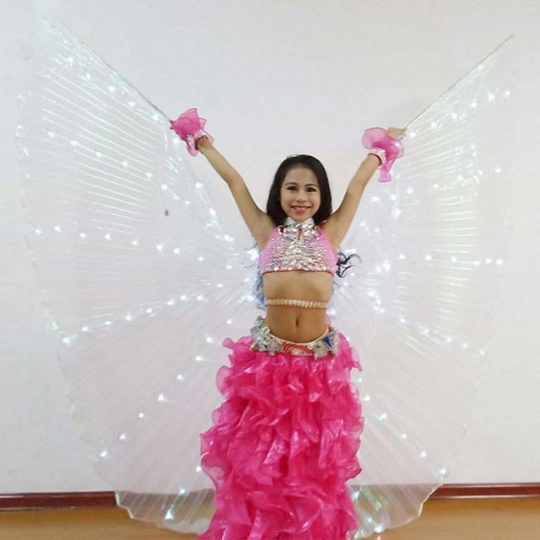 LED Butterfly Wing Belly Dance Costume Isis Wings Xmas Light Up Show Dancing 